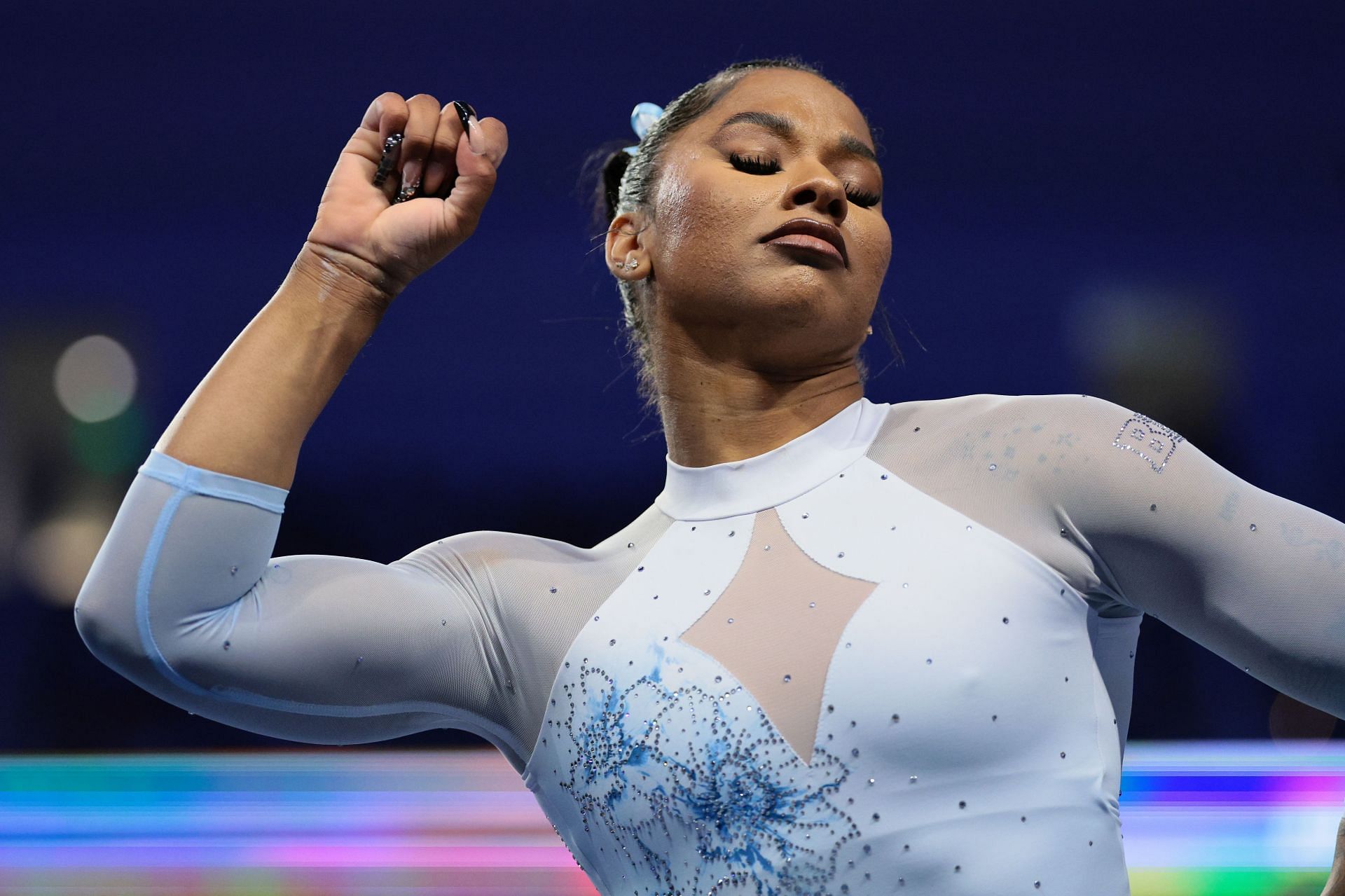 Jordan Chiles at the 2025 NCAA Women's Gymnastics Championships - (Source: Getty)